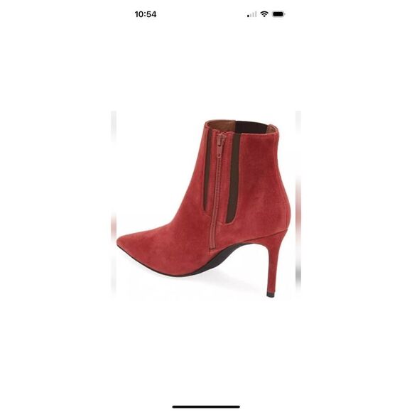Jeffrey Campbell Women's Nixie Suede Pointed Toe Bootie Red Orange Size 7.5 NWT - Picture 2 of 10
